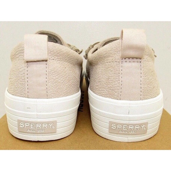 Womens Sperry Top-Sider Crest Platform Serpent Ivory Leather Lace Up Sneakers 11 - Picture 5 of 6